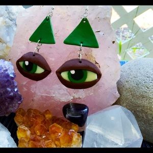 Handmade, one of a kind polymer clay earrings